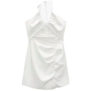 NEW ZARA White Halter Summer Mini Dress size XS ⭐️